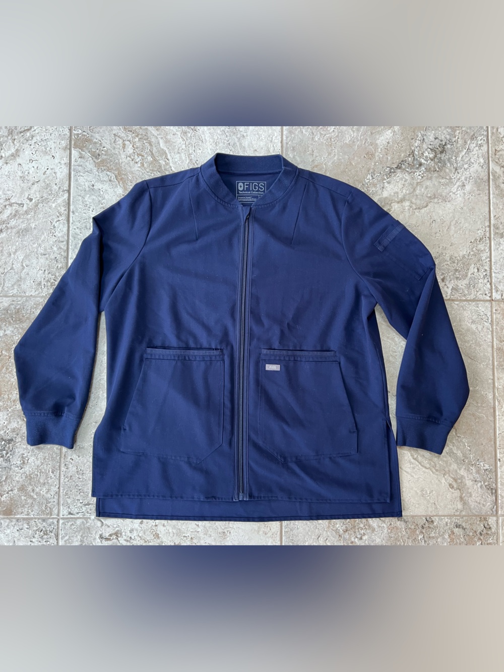 FIGS Women's Bellery Scrub Zippered Lightweight Jacket Navy Blue (PO #1286), XL - Picture 1 of 10